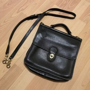 Coach Vintage (‘90’s) Willis Shoulder Bag #9927 w/Crossbody Strap, Black